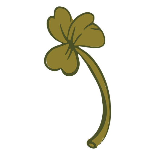 Long four leaf clover PNG Design