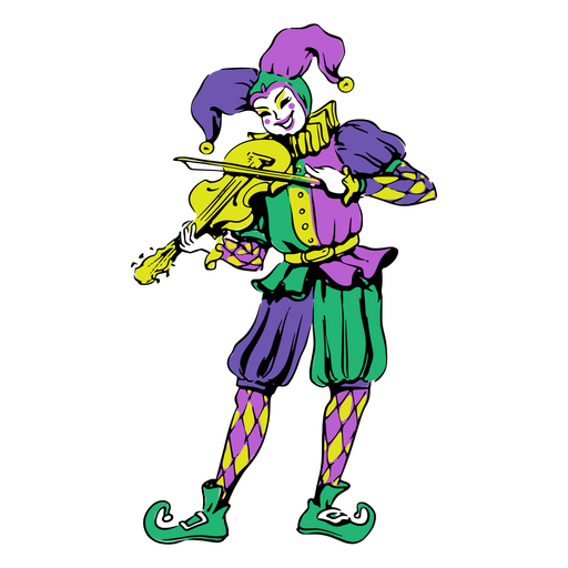 Jester playing a violin PNG Design