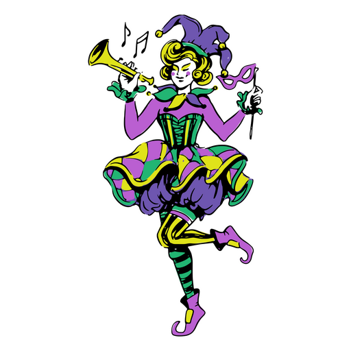 Jester Playing A Trumpet PNG & SVG Design For T-Shirts