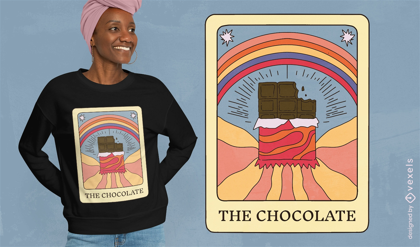 The chocolate tarot card t-shirt design