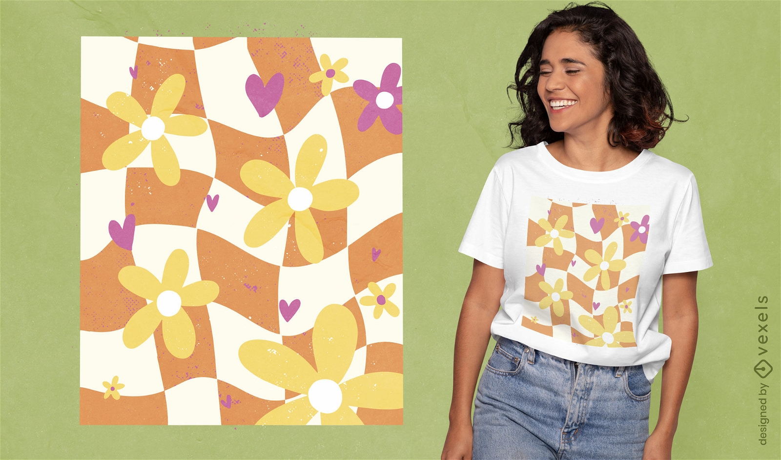 Diseño de camiseta floral pastel danés