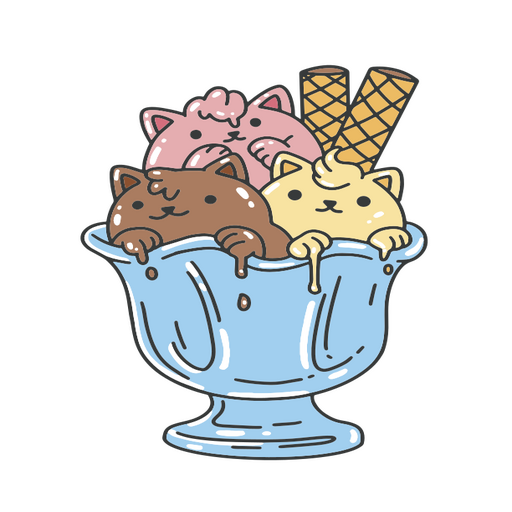 Pino de sundae de sorvete de gato Desenho PNG