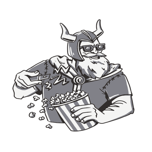 Viking with a popcorn in his hand PNG Design
