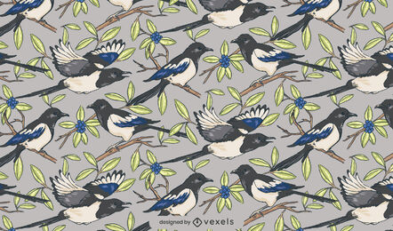 Diseño de patrones de animales y hojas de aves.