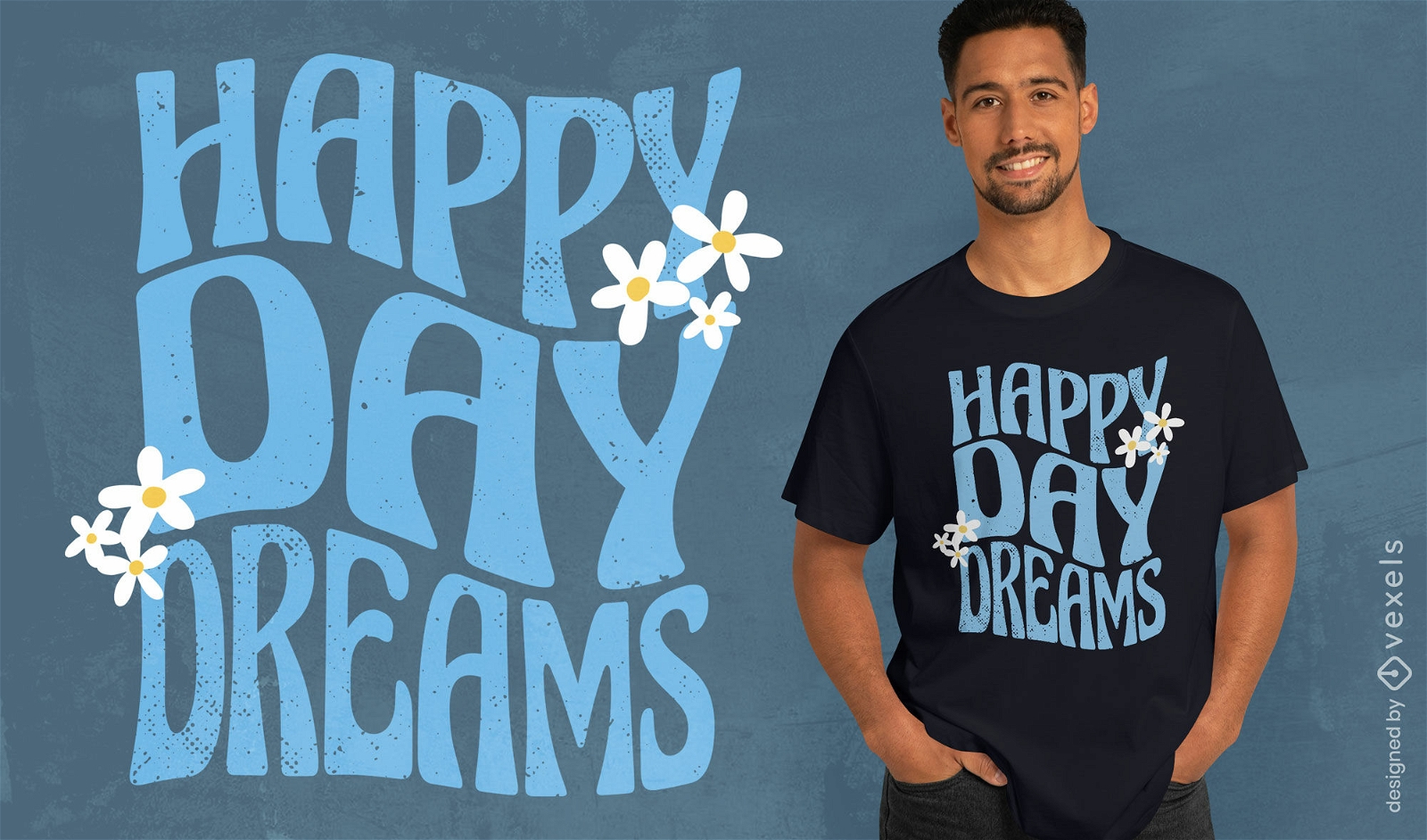 Design de camiseta motivacional com citações de sonhos diurnos