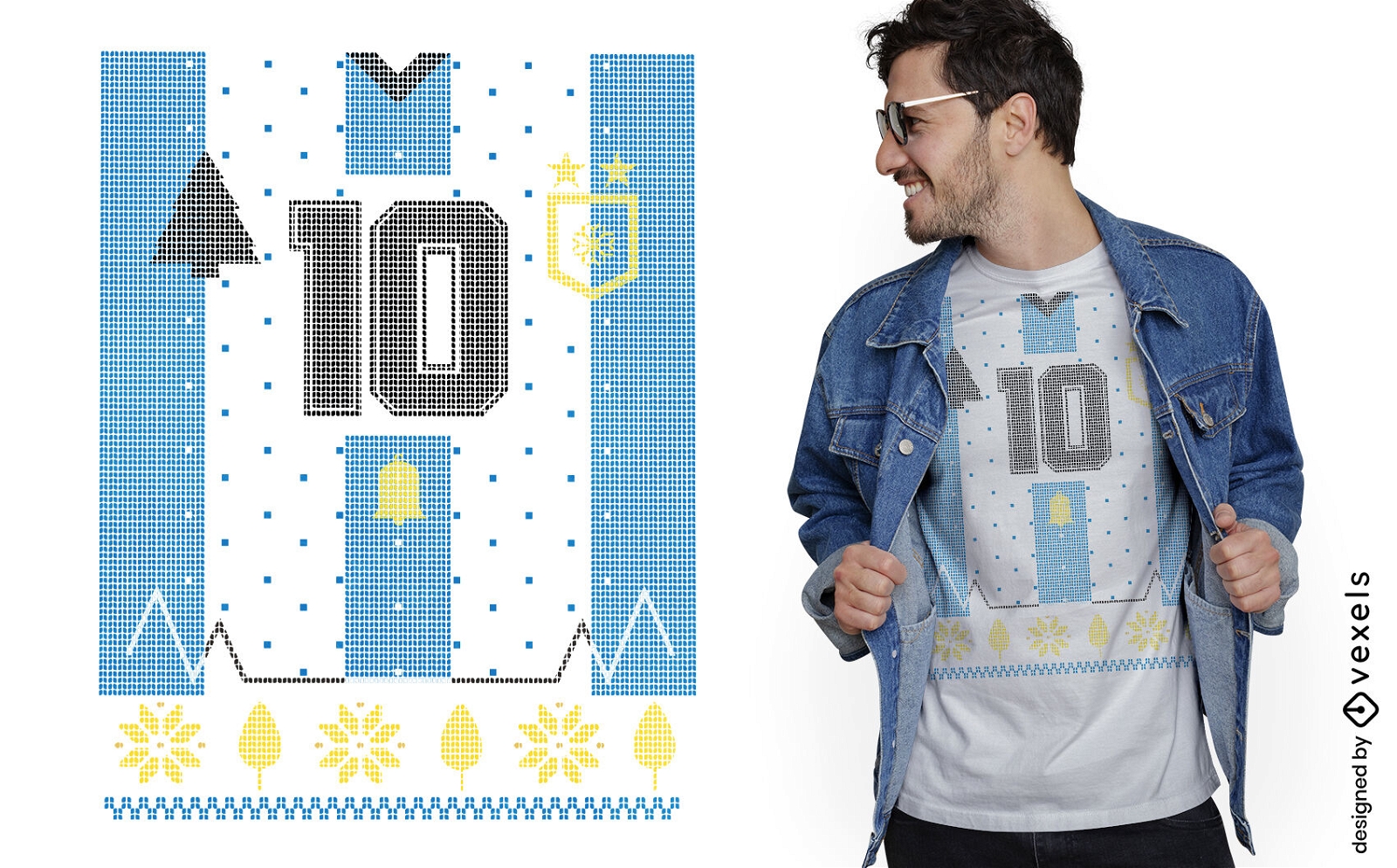 Design de camiseta número 10 da Argentina