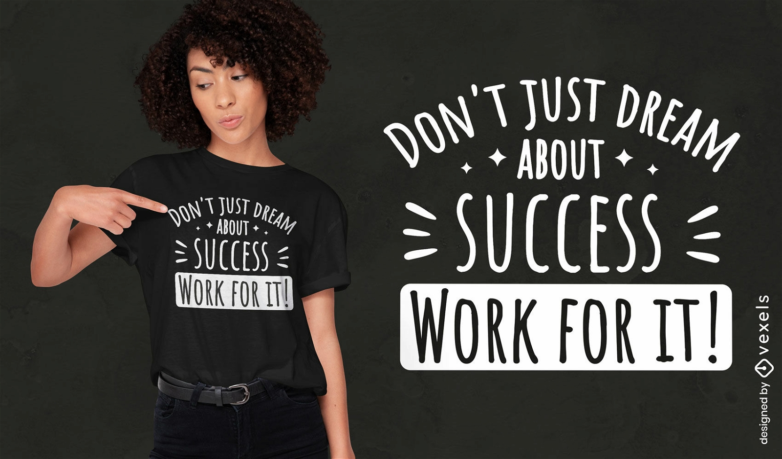 Diseño de camiseta de cita de éxito