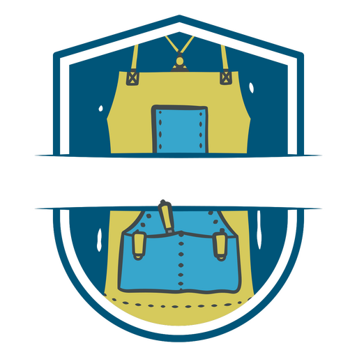 Badge with an apron and a knife PNG Design
