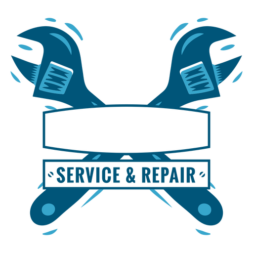 Two wrenches with the words service and repair PNG Design