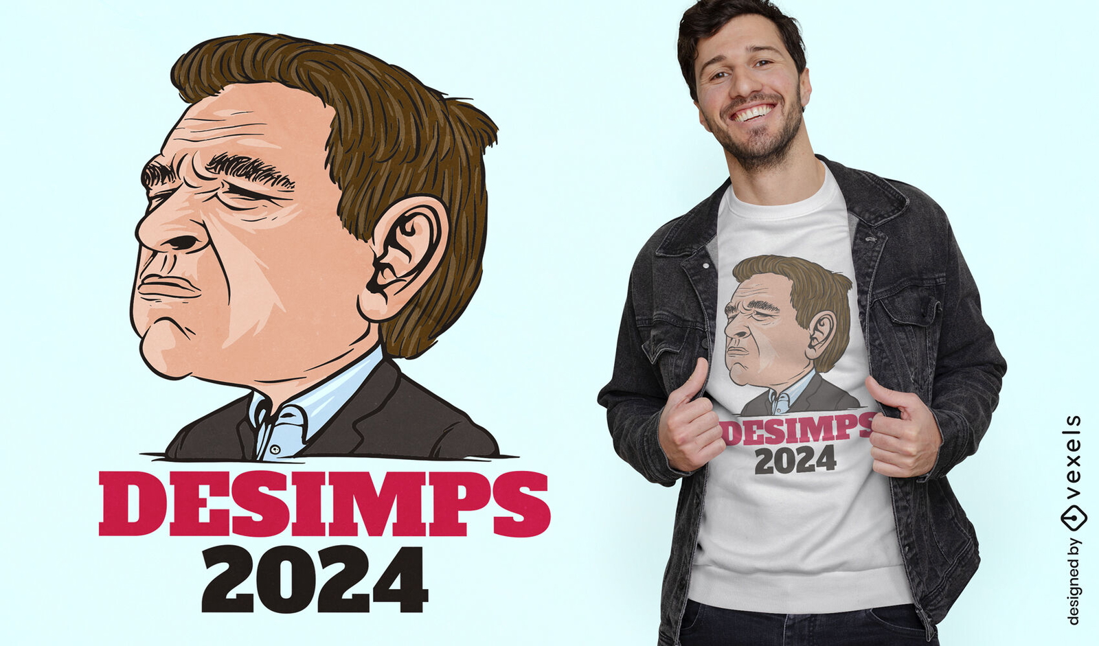 Design de camiseta de caricatura de política