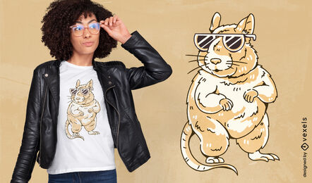 Mouse with sunglasses t-shirt design