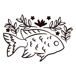 Fische streicheln florale Meerestiere PNG-Design
