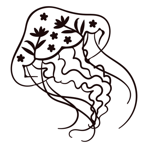 Outline of a jellyfish PNG Design