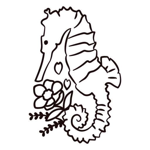 Seahorse is drawn PNG Design