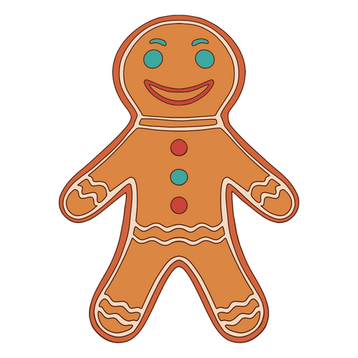 Gingerbread man smiling illustration PNG Design