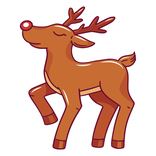 Cartoon reindeer is standing PNG Design