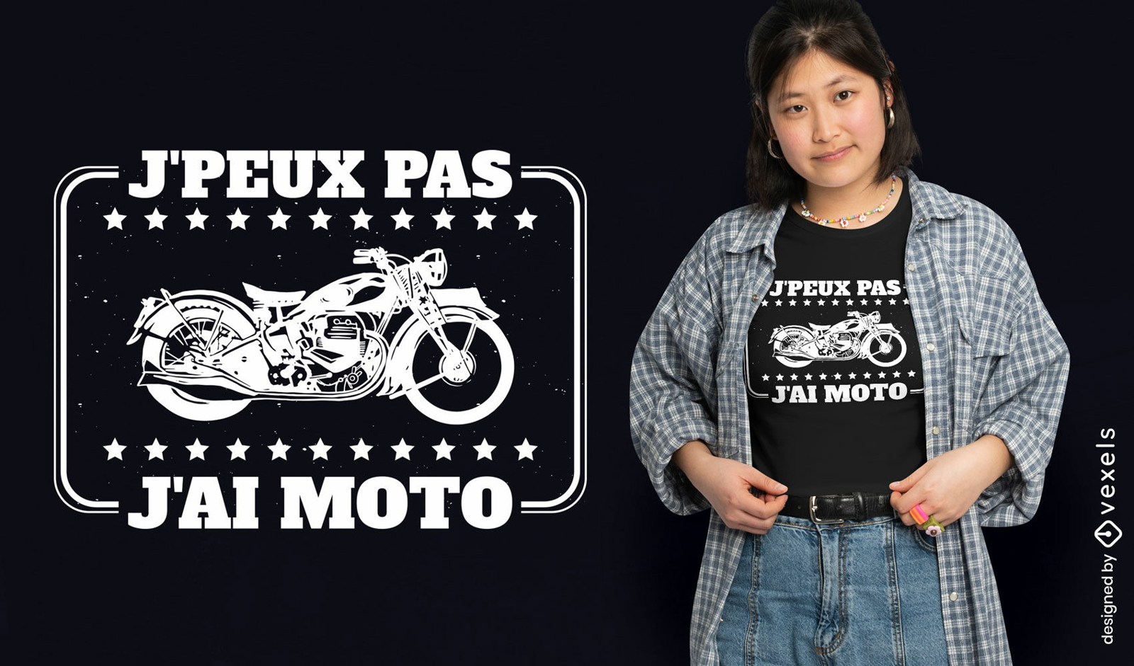 Design retrô de camiseta de moto