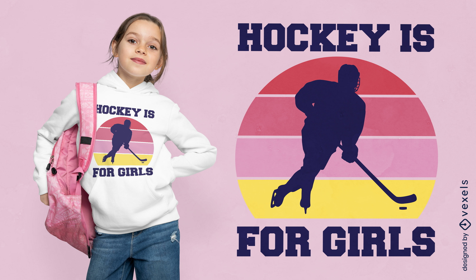 El hockey es para el diseño de camisetas para niñas.