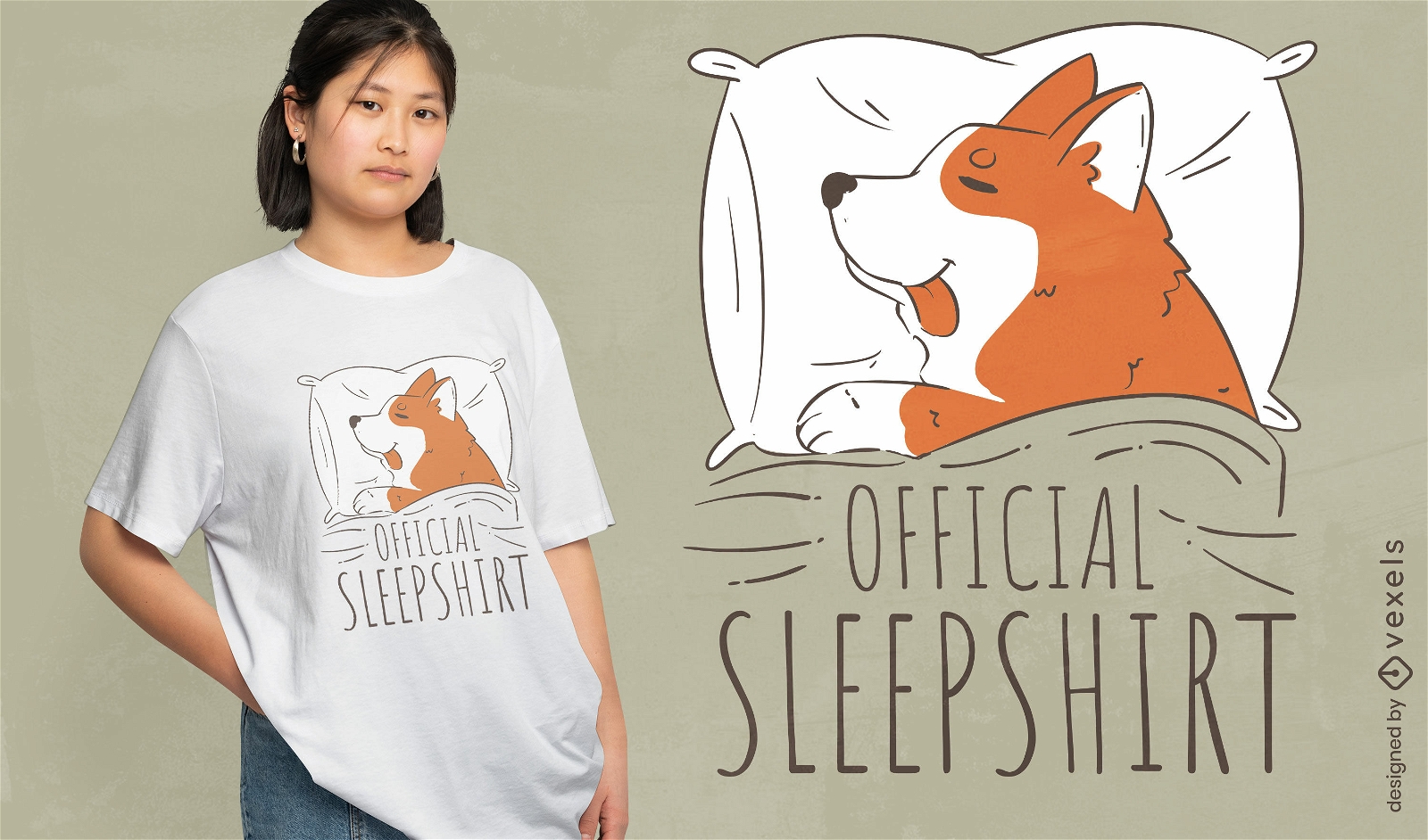Hunde-Sleepshirt-T-Shirt-Design