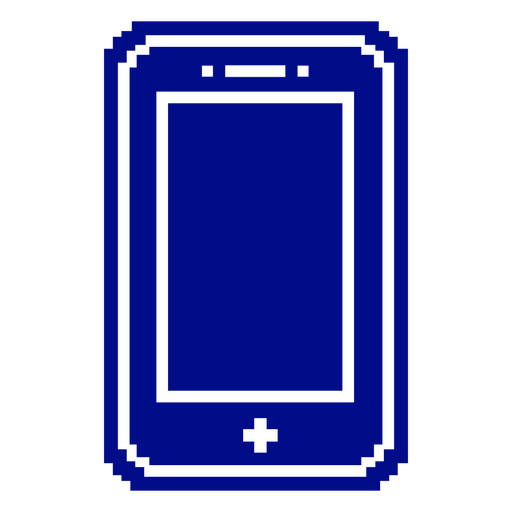 Blue pixelated phone PNG Design