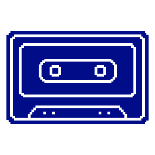 Ícone de pixel art de cassete azul Desenho PNG