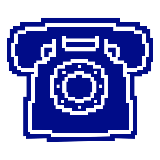 Blue pixel phone icon PNG Design