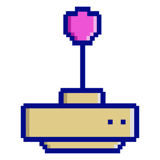 Pixelated image of a game controller with a pink heart on top PNG Design