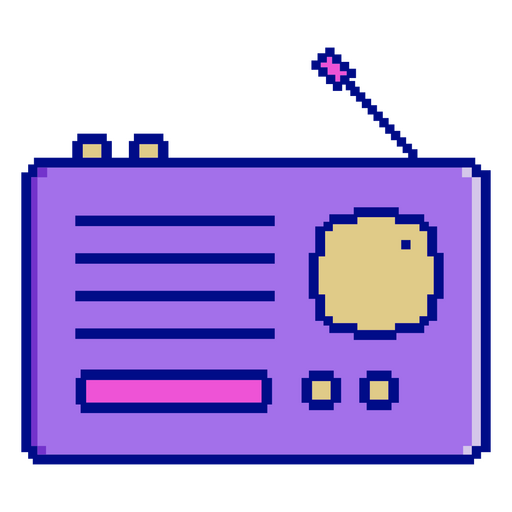 Icono de radio de píxeles morados Diseño PNG