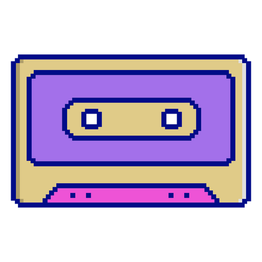 Purple and pink cassette icon PNG Design