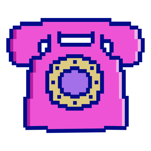 Ícone de telefone pixel rosa Desenho PNG