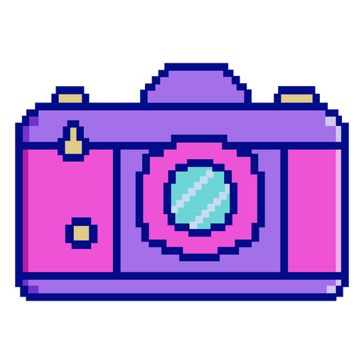 Imagem de uma câmera em formato de pixel Desenho PNG