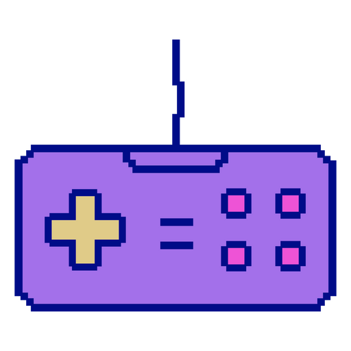 Controlador de jogo de pixel roxo Desenho PNG