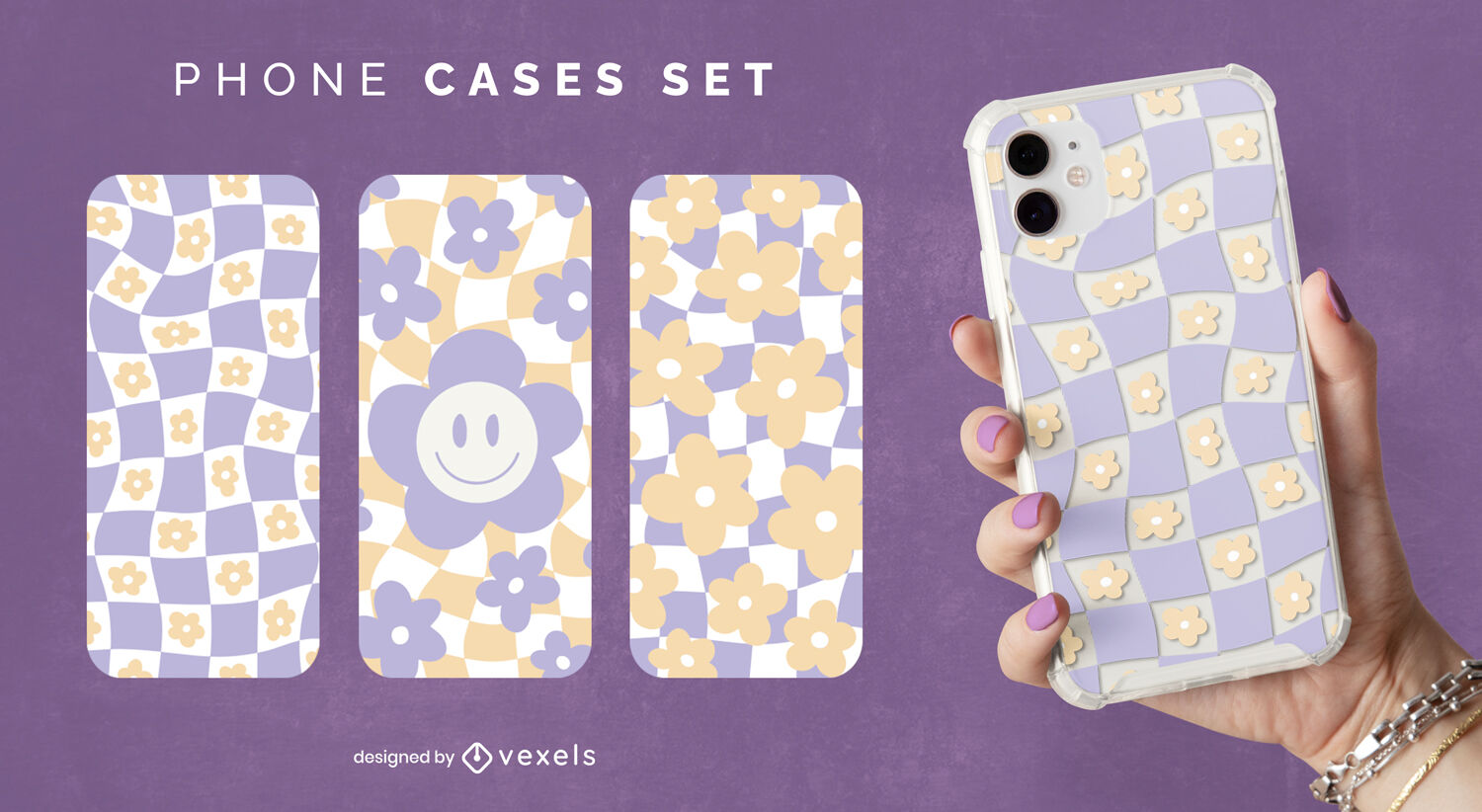 Conjunto de capas de telefone em pastel dinamarquês