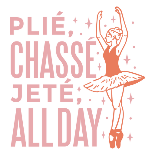 Ballet dancer with french words PNG Design