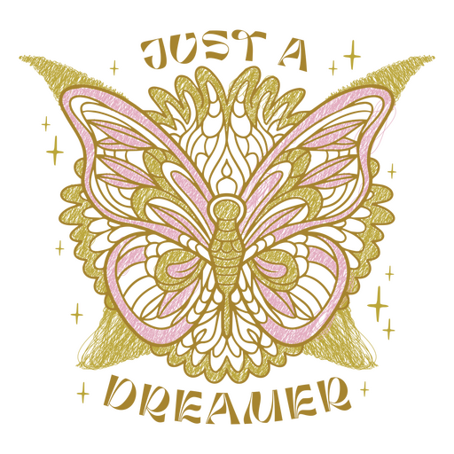 Just a dreamer butterfly mandala PNG Design