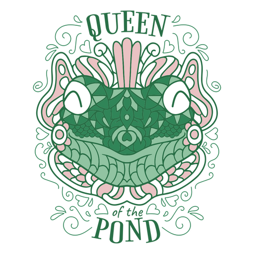 Queen of the pond mandala frog PNG Design
