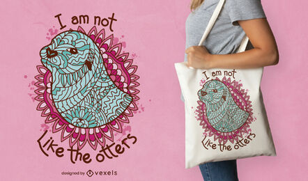 Seal animal mandala tote bag design