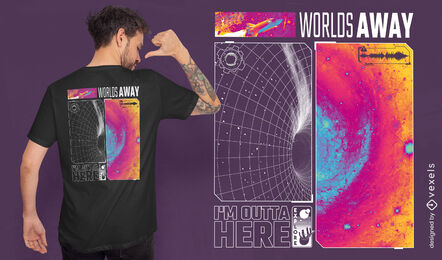 Camiseta de la ola de calor del espacio de Miljy way psd