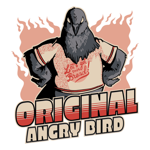 The original angry bird pigeon cartoon PNG Design