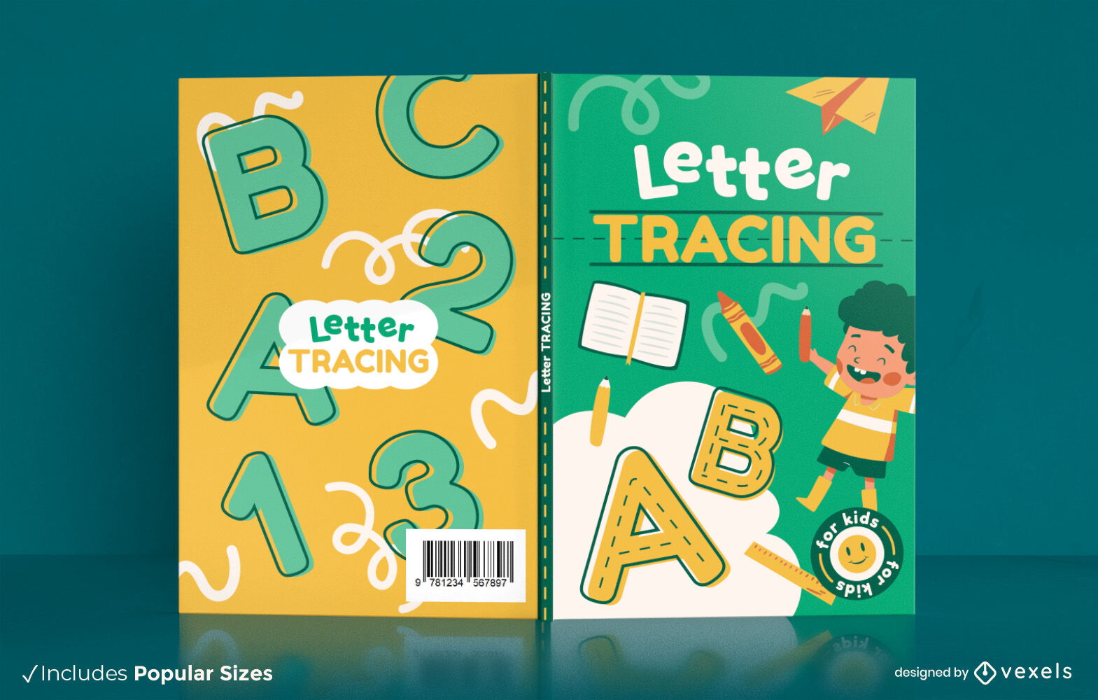 Letter tracing book cover design