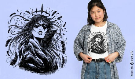 Celtic goddess morrigan t-shirt design