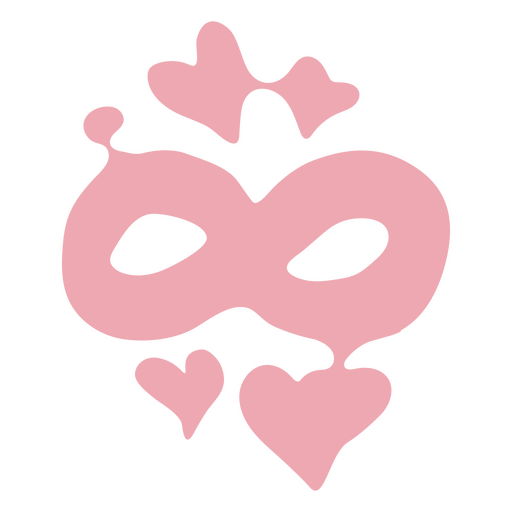 Máscara rosa con corazones Diseño PNG