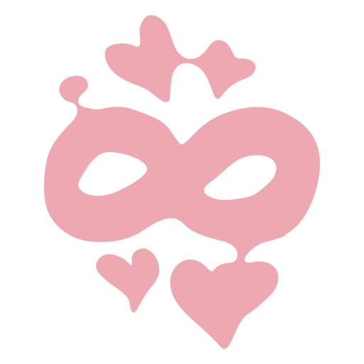 Máscara rosa com corações Desenho PNG