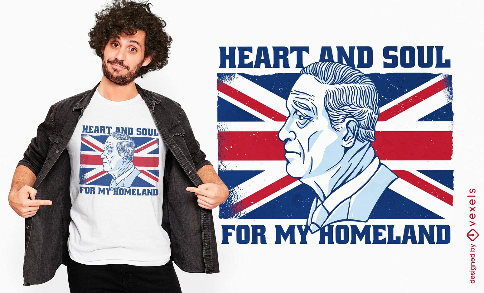 Diseño de camiseta de corazón y alma de Inglaterra.