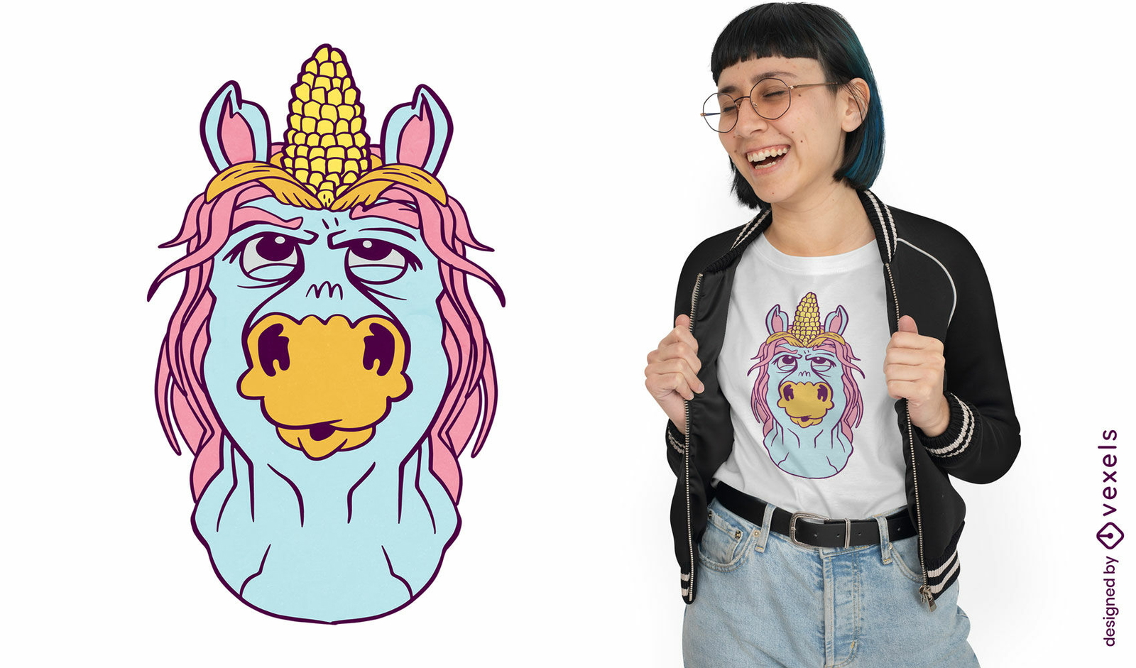 Diseño de camiseta de unicornio cob