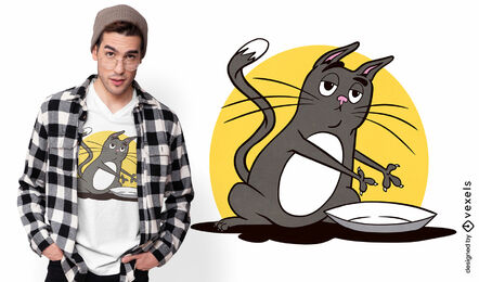 Design de camiseta de gato irritado
