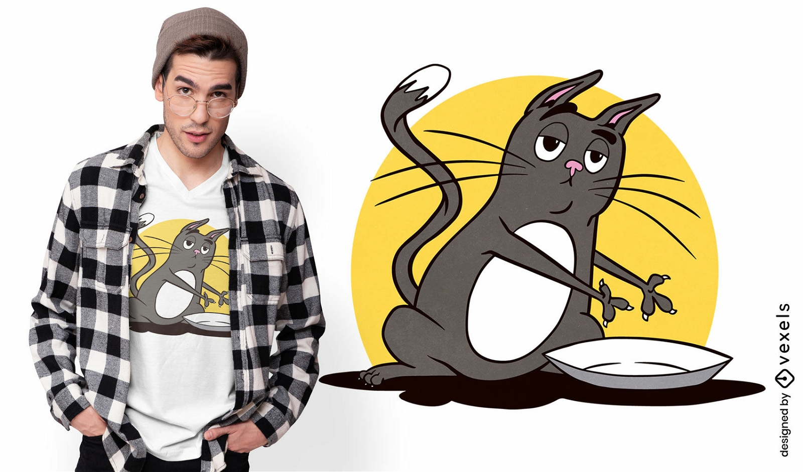 Design de camiseta de gato irritado
