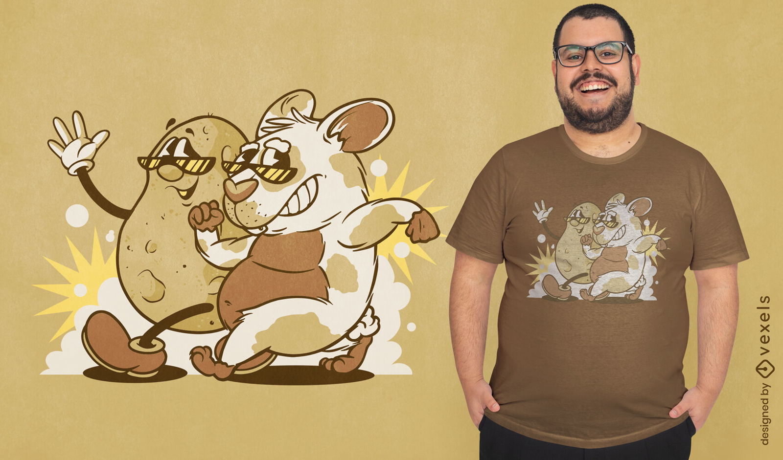 T-Shirt-Design f?r Kartoffel- und Meerschweinchenfreunde