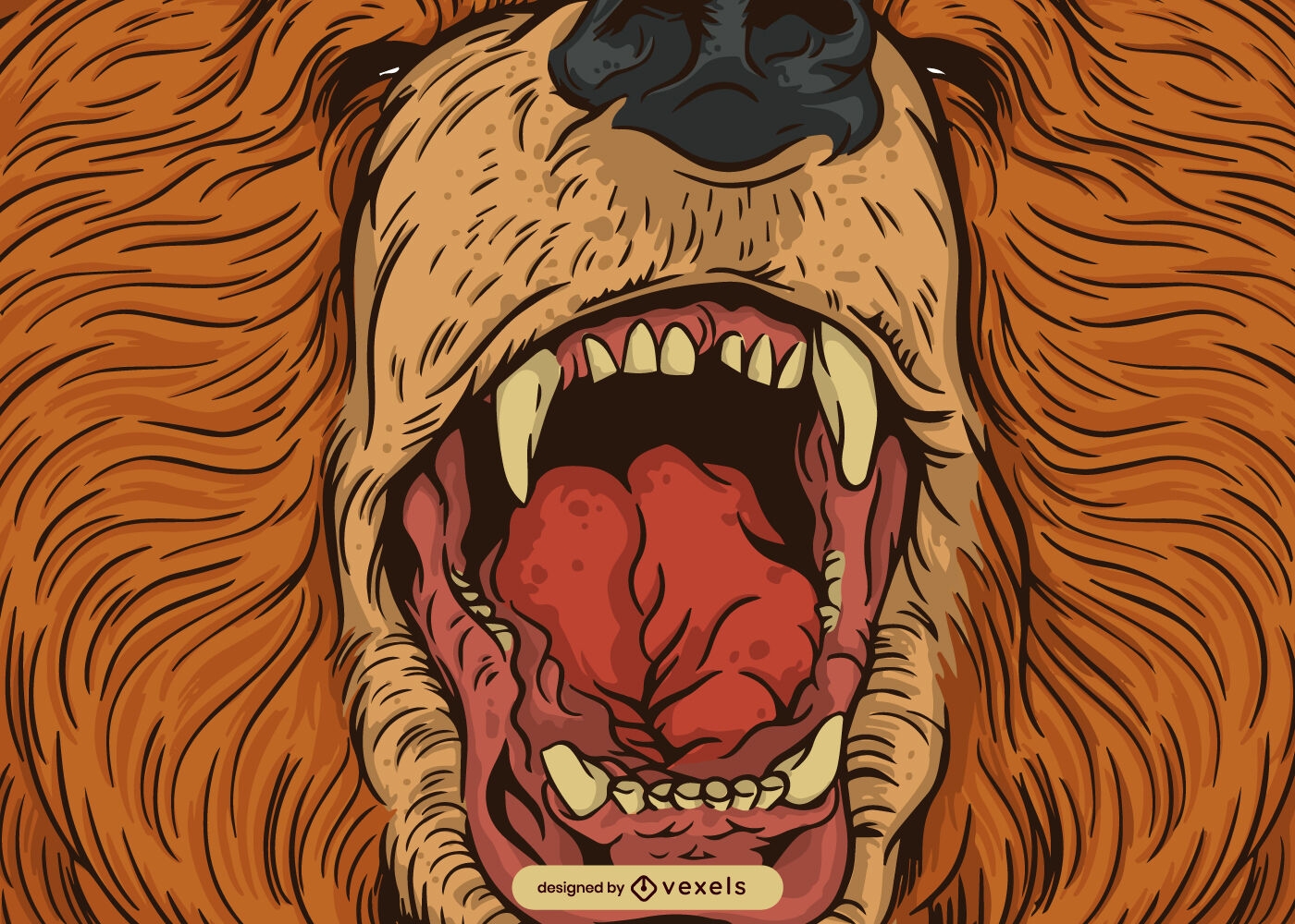 Primer plano detallado de la boca del oso