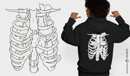 Rib cage cats t-shirt design